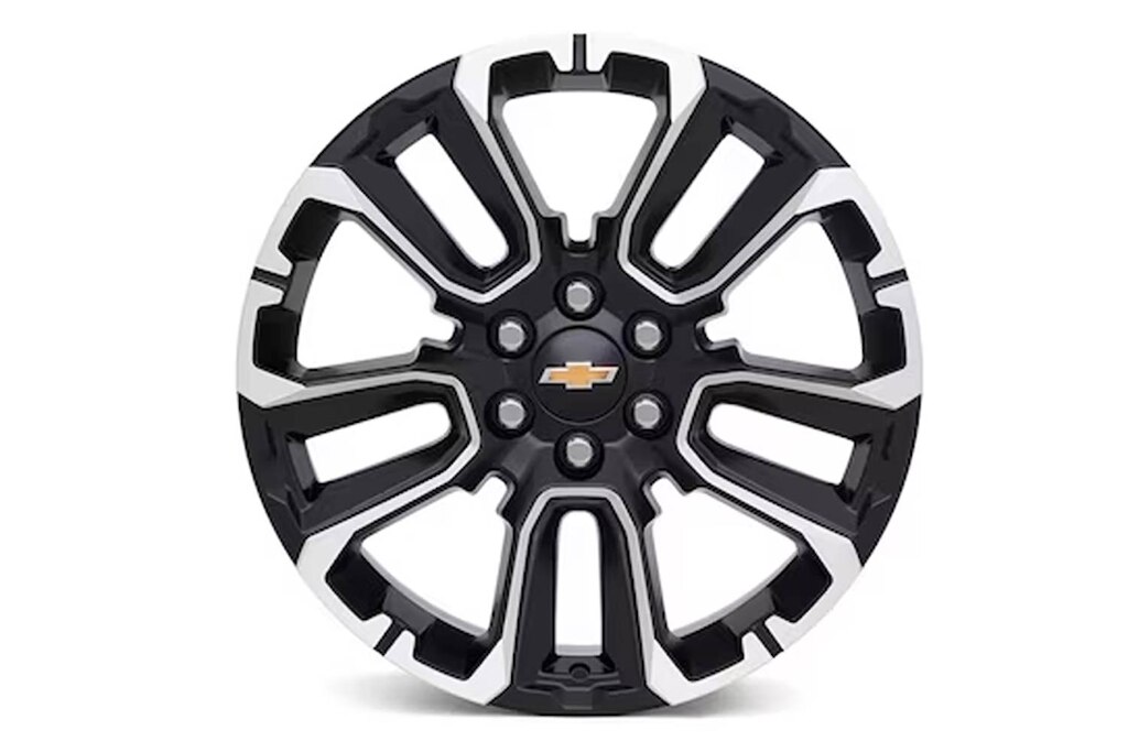 Rin negro de 22 pulgadas con insertos en aluminio en sus 5 brazos, para Chevrolet Tahoe 2024