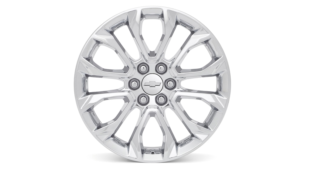 Rin en aluminio de 22 pulgadas cromado de 6 brazos diseño 1 para tu camioneta Chevrolet Silverado Turbo 2025