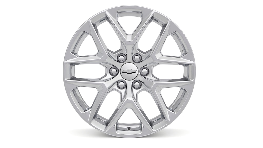 Rin en aluminio de 22 pulgadas cromado de 6 brazos diseño 2 para tu camioneta Chevrolet Silverado Turbo 2025