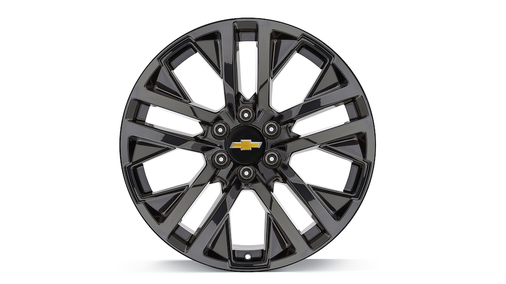 Rin en aluminio de 22 pulgadas en negro brillante de 5 brazos para tu camioneta Chevrolet Silverado Turbo 2025