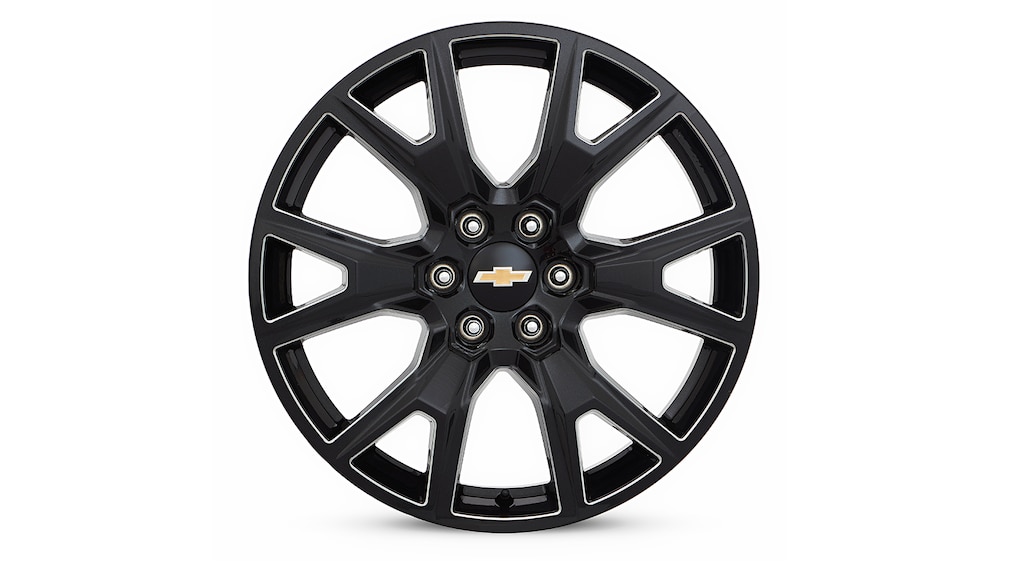 Rin en aluminio de 22 pulgadas en negro metalico con 6 brazos para tu camioneta Chevrolet Silverado Turbo 2025
